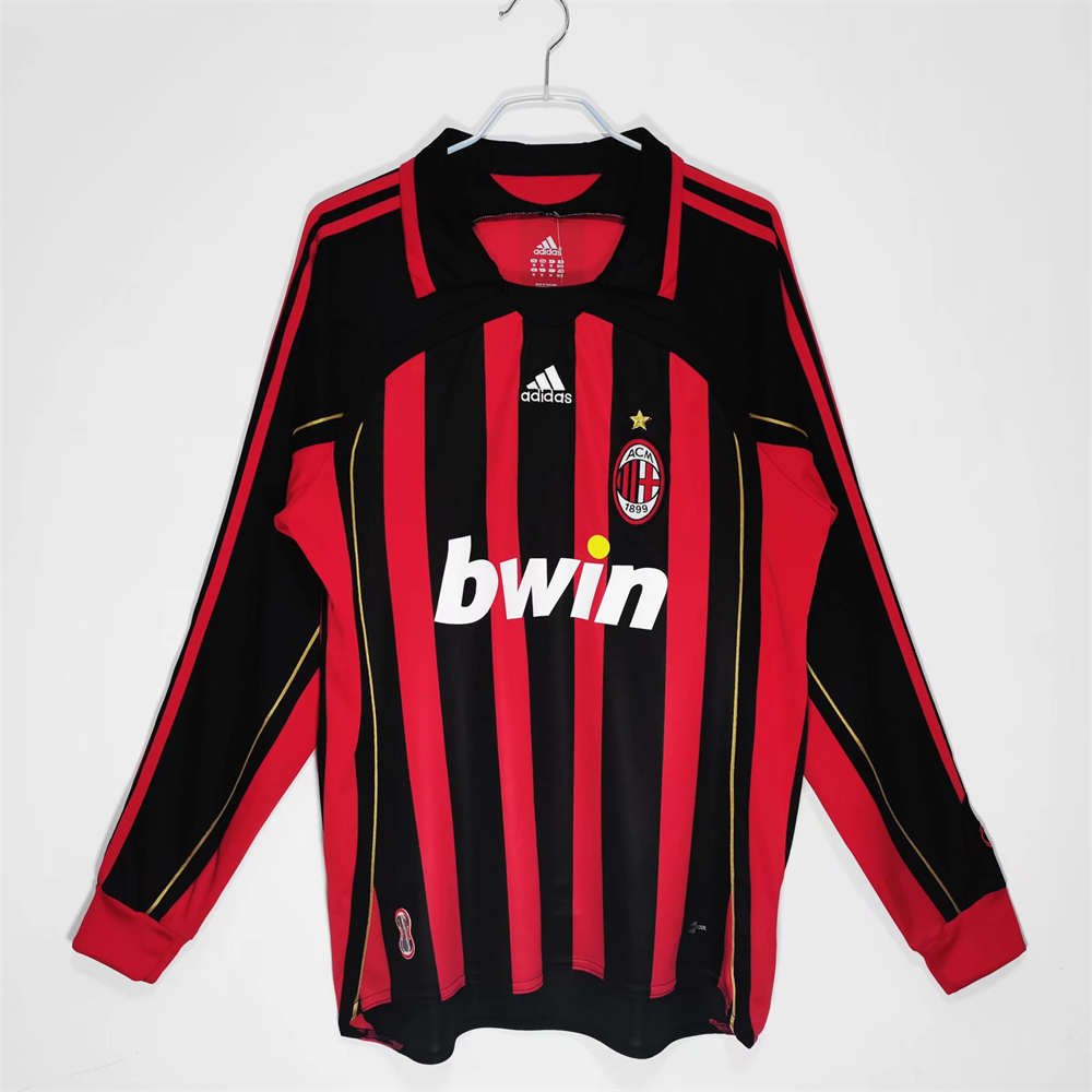 1 2006-07 AC Milan Home Jersey Retro Long Sleeve Shirt - Image 1