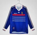 1998 France Home Jersey Retro Long Sleeve Shirt