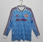 1990-92 Manchester United Away Jersey Retro Long Sleeve Shirt