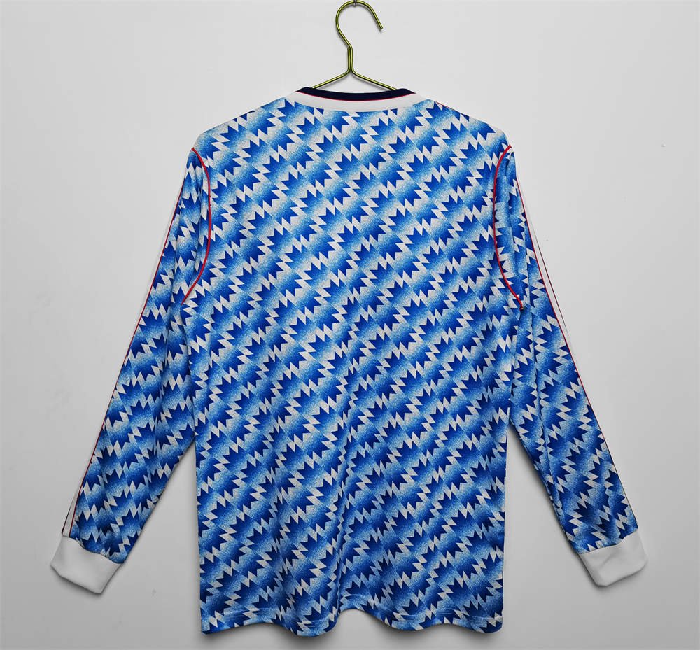 2 1990-92 Manchester United Away Jersey Retro Long Sleeve Shirt - Image 2