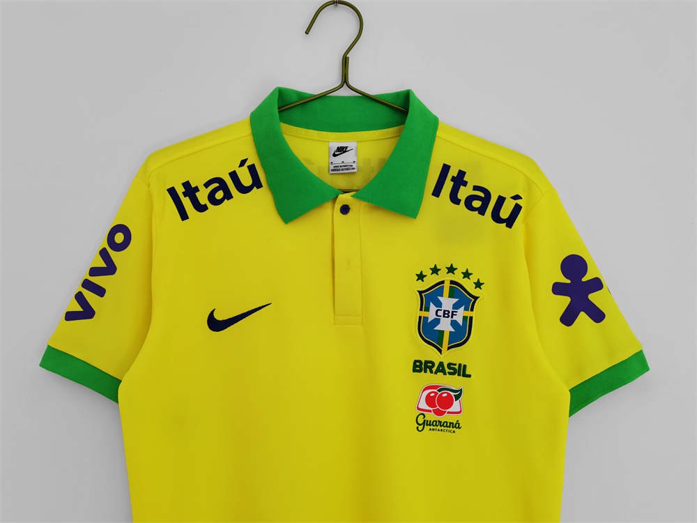 3 2022 Brazil Polo Shirt Yellow - Image 3