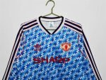 1990-92 Manchester United Away Jersey Retro Long Sleeve Shirt - Image 3