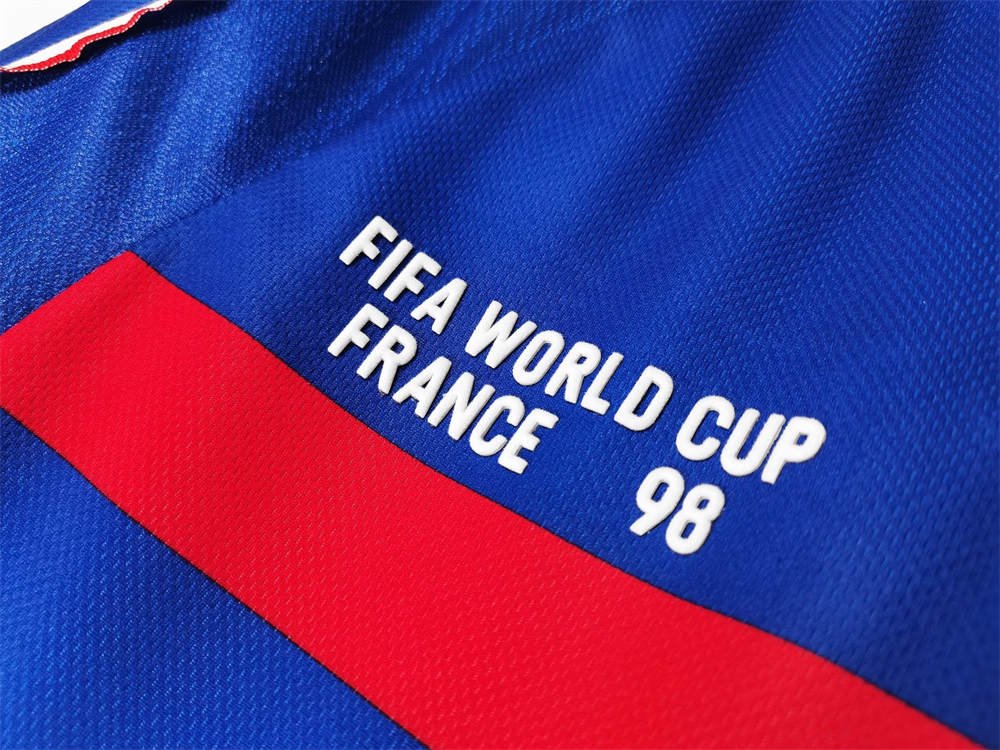 8 1998 France Home Jersey Retro Long Sleeve Shirt - Image 2