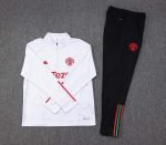 23-24 Manchester United White + Black (Tops and Pant) Training Suit Kit - Image 2