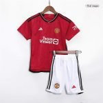 23-24 Kids Manchester United Home Jersey Kit Football Size 16-28