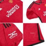 23-24 Kids Manchester United Home Jersey Kit Football Size 16-28 - Image 9