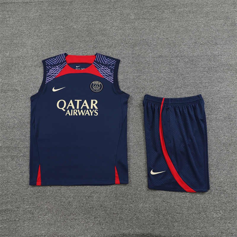 无题会话00818 副本 Paris Saint-Germain Training Kit (Top+Shorts)-QS#PSG09S - Image 4