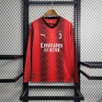 23-24 AC Milan Home Jersey (Fans Version) Long Sleeve Football Shirt