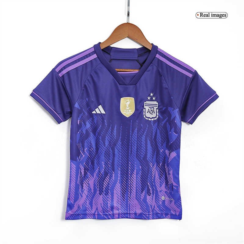 20230804_234745_053 Kids Jersey Argentina World Cup Away Kit(Jersey+Shorts) Size 16-28 - Image 2