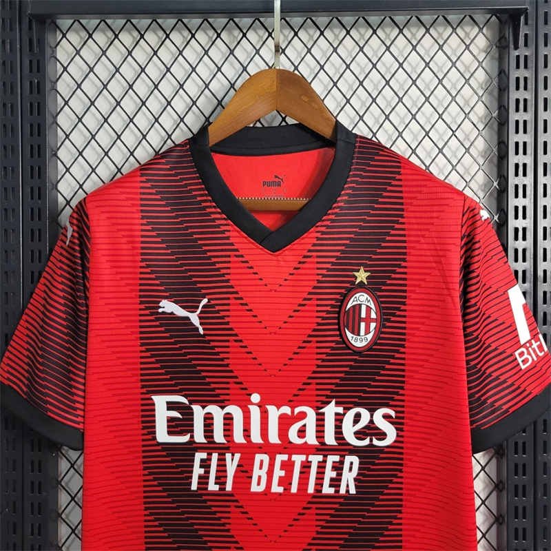 3 23-24 AC Milan Home Jersey (Fans Version) Football Shirt - Image 3