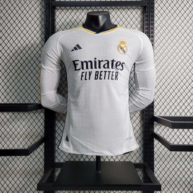 510ecc241-c06d3ff7c34d1fa60216899620032352-640-0.webp 23-24 Real Madrid Long Sleeve Home Jersey (Player Version) Football Shirt S-XXL - Image 1