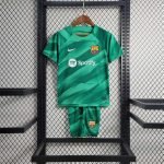23-24 Kids Barcelona Goalkeeper Jersey Kit Football Size 16-28