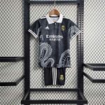 23-24 Kids Real Madrid Dragon Black Jersey Kit Football Size 16-28