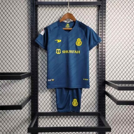 23-24 Kids Al Nassr Away Jersey Kit Football Size 16-28