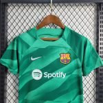 23-24 Kids Barcelona Goalkeeper Jersey Kit Football Size 16-28 - Image 2