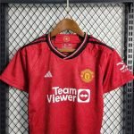 23-24 Kids Manchester United Home Jersey Kit Football Size 16-28 - Image 4