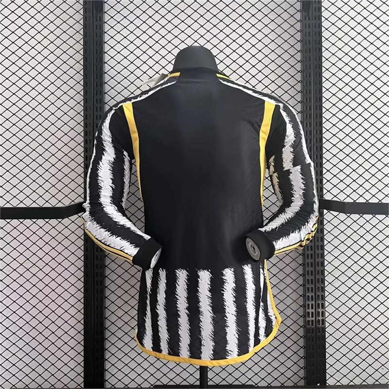psc.webp (32) 23-24 Juventus (Player Version) Home Jersey Long Sleeve Football Shirt - Image 2