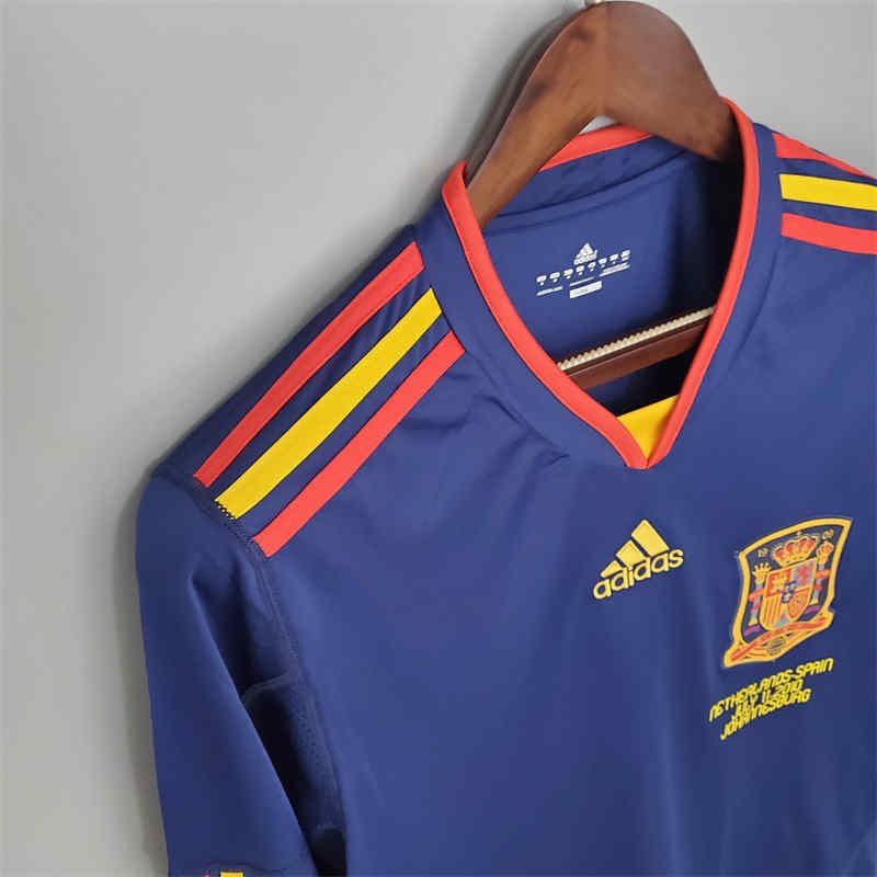 89c47387 2010 Retro Spain Away Long Sleeve Jersey Football Shirt S-XXL - Image 3
