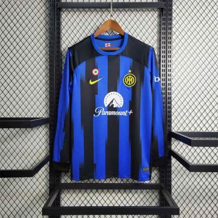 23-24 Inter Milan Long Sleeve Home Jersey (Fans Version) Football Shirt
