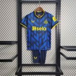 23-24 Kids Newcastle United Away Jersey Kit Blue Football Size 16-28
