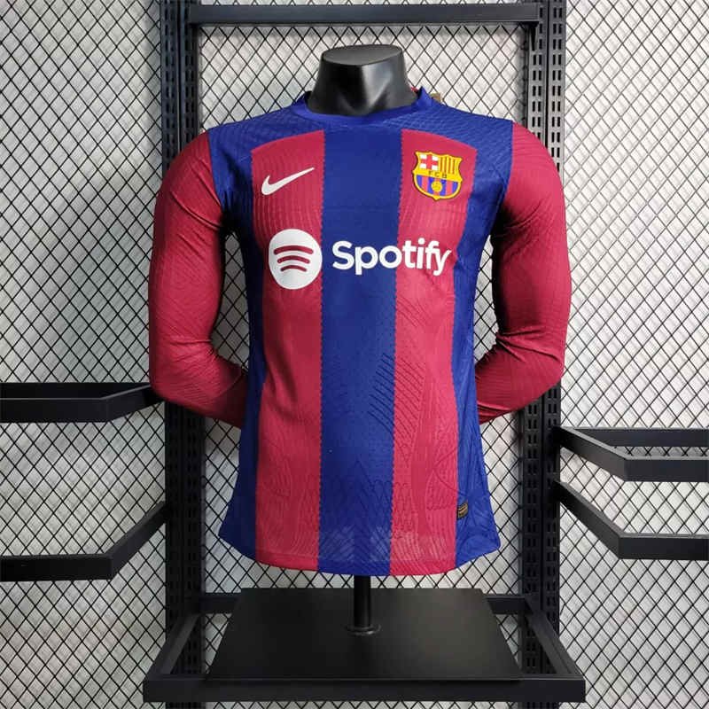 empty-placeholder.webp 23-24 Barcelona Home Jersey Long Sleeve (Player Version) Football Shirt S-XXL - Image 1