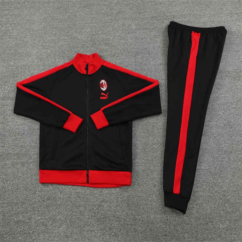 无题会话02488 副本 23-24 AC Milan Training Kit (Jacket+Pants)-ZJ#AC02-Black - Image 3