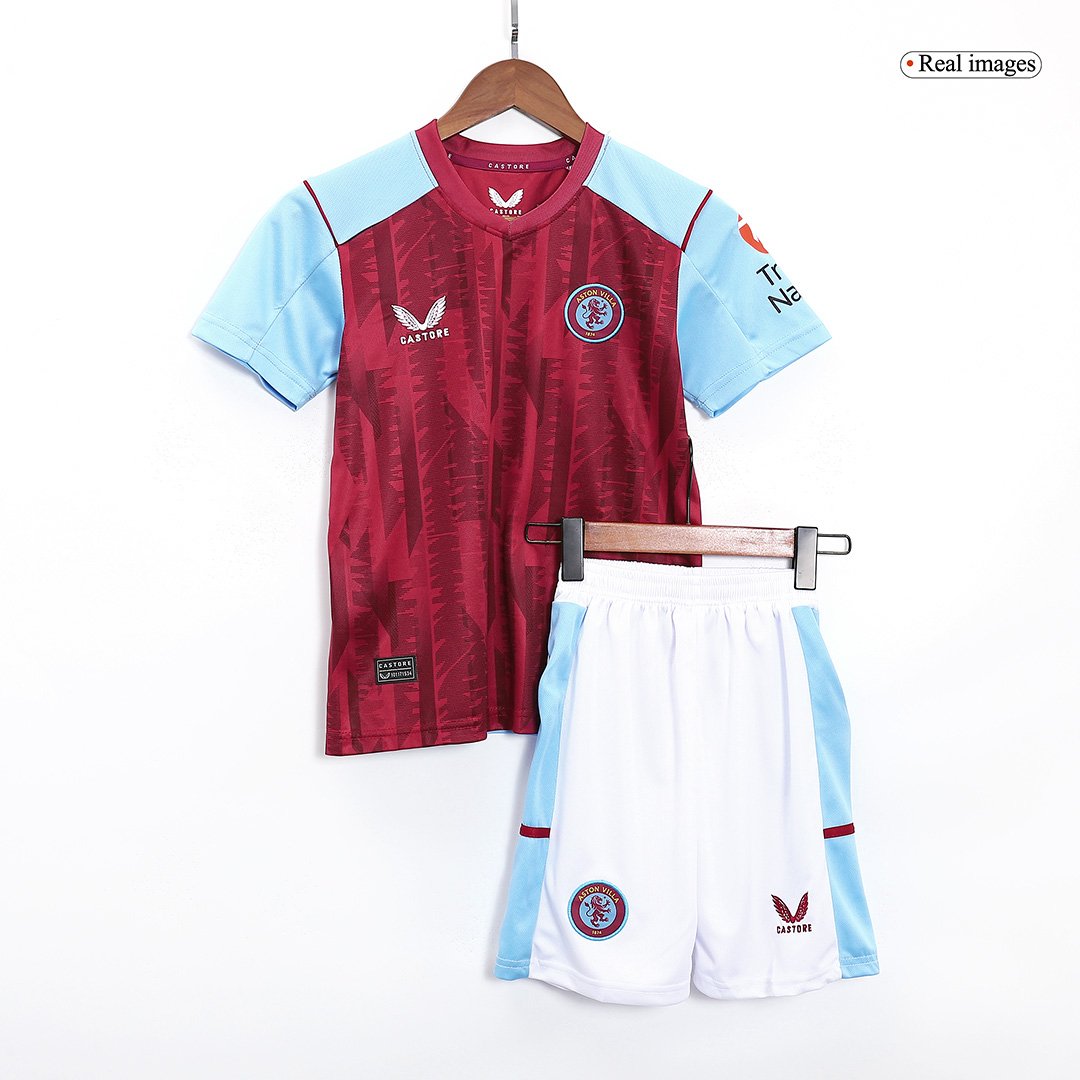 20231024_162711_030 23-24 Kids Aston Villa Home Jersey Kit Football Size 16-28 - Image 1