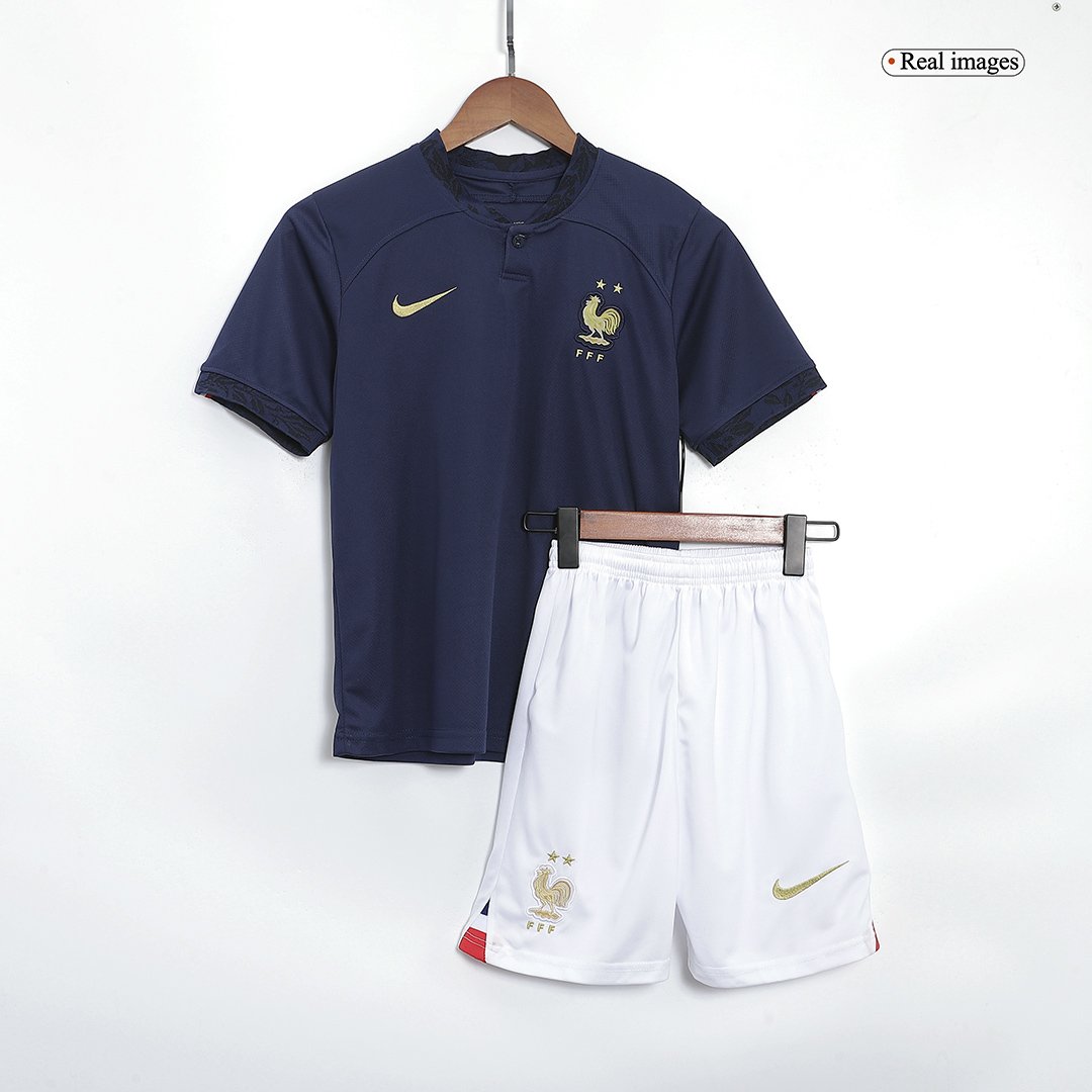 20231024_162738_045 Kids France World Cup Home Jersey Kit Football Size 16-28 - Image 1