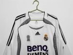 06-07 Real Madrid Home Jersey Retro Long Sleeve Football Shirt S-XXL - Image 4