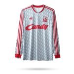 89-91 Liverpool Away Jersey Retro Long Sleeve Football Shirt S-XXL