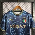 Italy Jersey Versace Blue (Fans Version) Football Shirt Special edition - Image 4