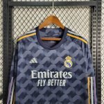 23-24 Real Madrid Full Sleeve Away Jersey (Fans Version) Football Shirt - Image 3
