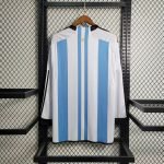 Argentina Home Kit Full Sleeve Jersey (Fans Version) World Cup Football Shirt - Image 2