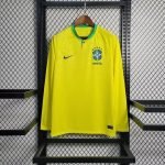 Brazil Home Kit Full Sleeve Jersey (Fans Version) World Cup Football Shirt
