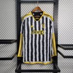 23-24 Juventus Home Kit Full Sleeve Jersey (Fans Version) Football Shirt