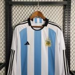 Argentina Home Kit Full Sleeve Jersey (Fans Version) World Cup Football Shirt - Image 5