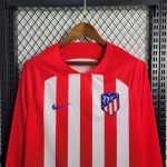 23-24 Atletico Madrid Home Kit Full Sleeve Jersey (Fans Version) Football Shirt - Image 5