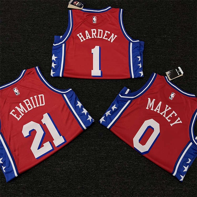 0a9d6a0d Philadelphia 76ers Joel Embiid Red 2022/23 Swingman Jersey - Statement Edition - Image 3