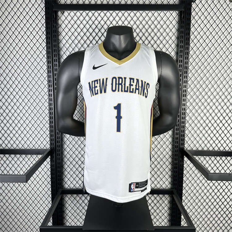 1b75ed84 New Orleans Pelicans Zion Williamson #1 White 22/23 Jersey - Association Edition - Image 2