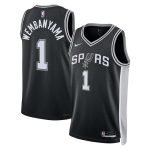 San Antonio Spurs Victor Wembanyama #1 Black 2022/23 Swingman Jersey - Icon Edition
