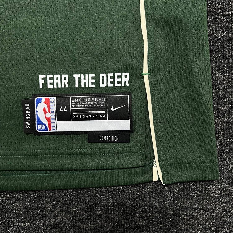 393324c8 Milwaukee Bucks Giannis Antetokounmpo #34 Green 2022/23 Swingman Jersey - Icon Edition - Image 5