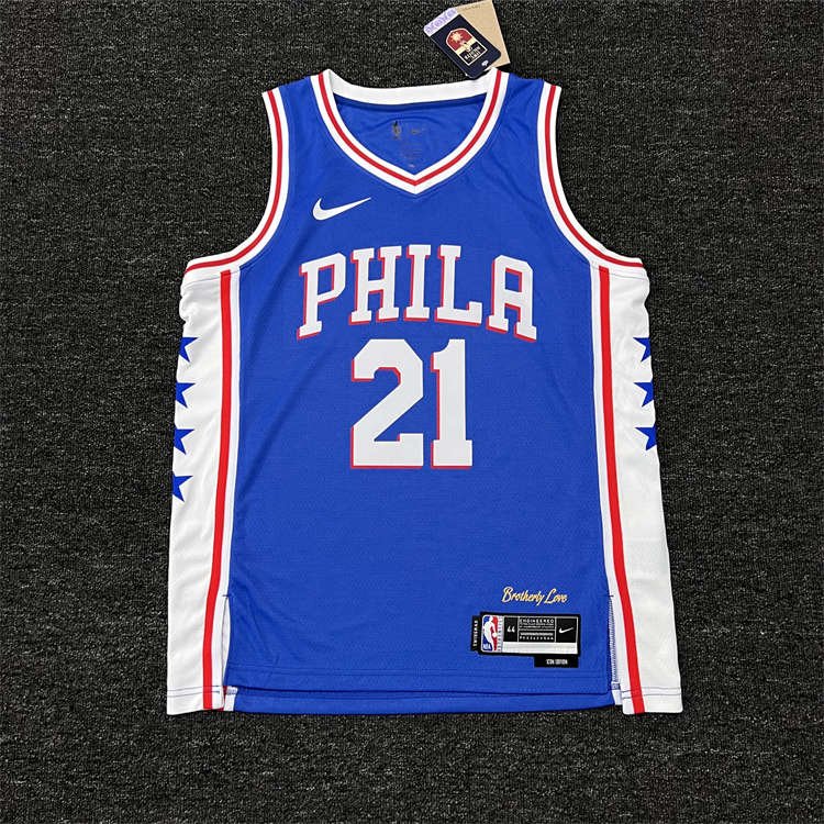 40ff020d Philadelphia 76ers Joel Embiid #21 Royal 2022/23 Swingman Jersey - Icon Edition - Image 5