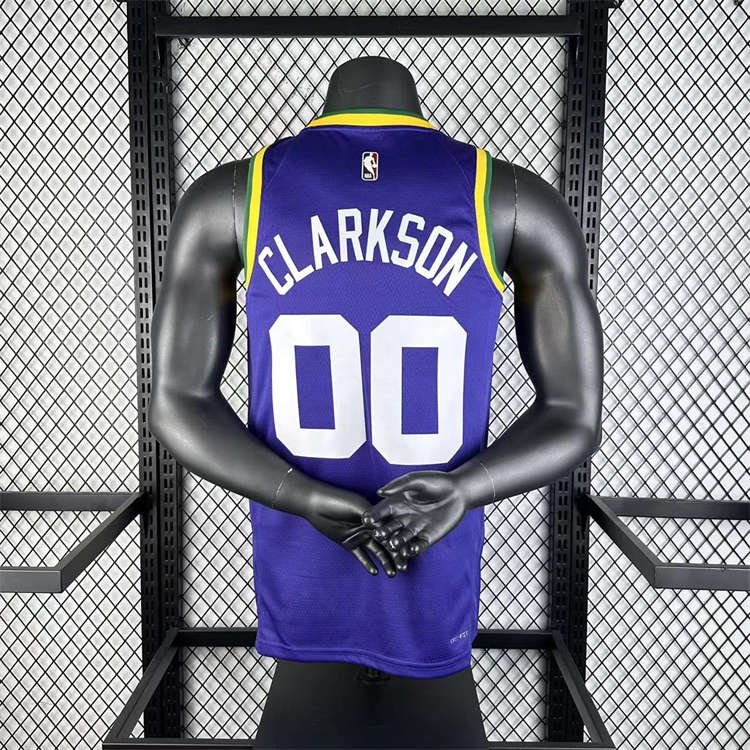 440c27f4 Utah Jazz Jordan Clarkson #00 Purple 2023/24 Swingman Jersey - Classic Edition - Image 3