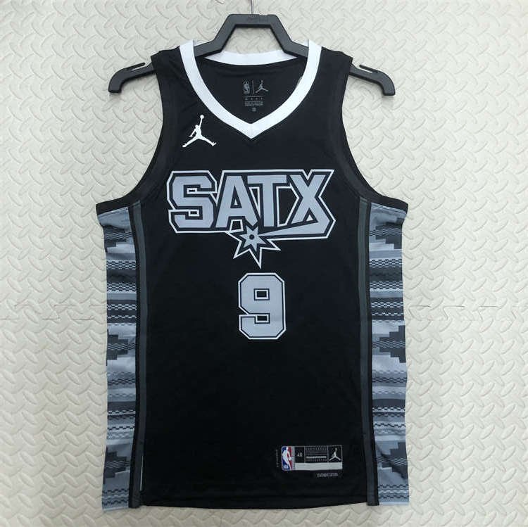 5bea67b8 San Antonio Spurs Jeremy Sochan #10 Black 2022/23 Swingman Jersey - Statement Edition - Image 6