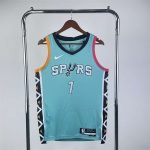 San Antonio Spurs Victor Wembanyama #1 Green 2022/23 Swingman Jersey-City Edition - Image 2