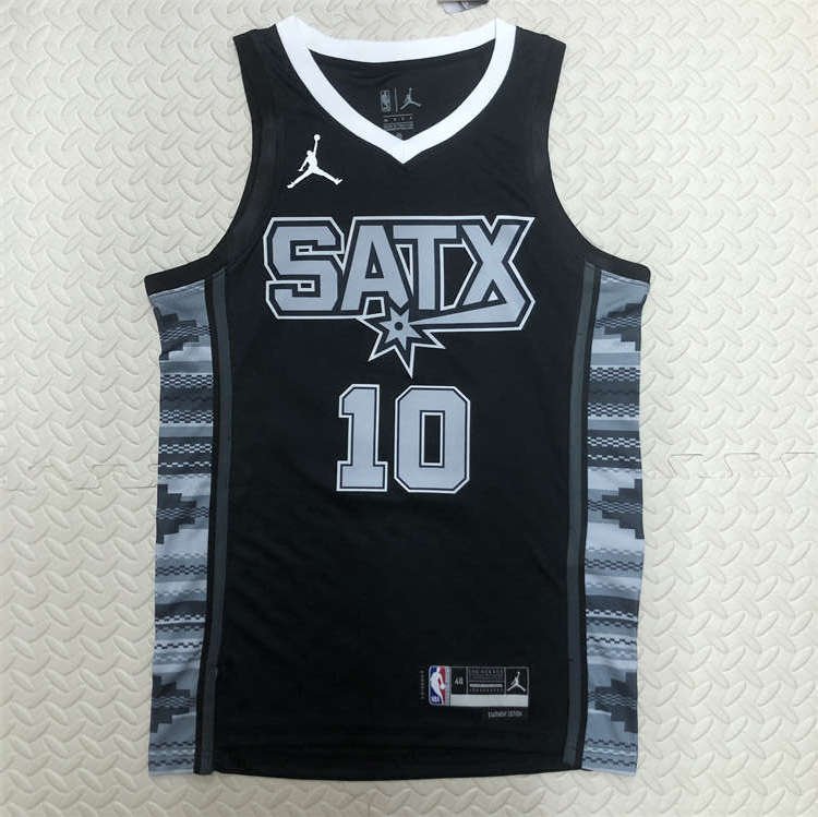 7e8867c1 San Antonio Spurs Jeremy Sochan #10 Black 2022/23 Swingman Jersey - Statement Edition - Image 8
