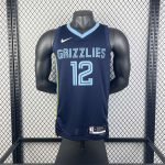Memphis Grizzlies Ja Morant #12 Navy Hardwood Classics 2022/23 Swingman Jersey - Icon Edition - Image 2