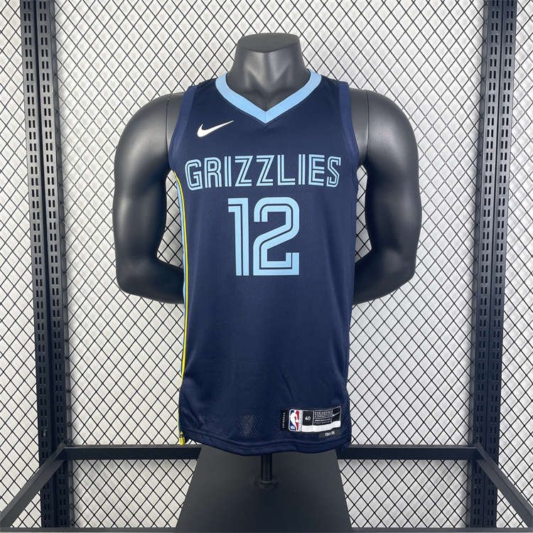 7f021e79 Memphis Grizzlies Ja Morant #12 Navy Hardwood Classics 2022/23 Swingman Jersey - Icon Edition - Image 2