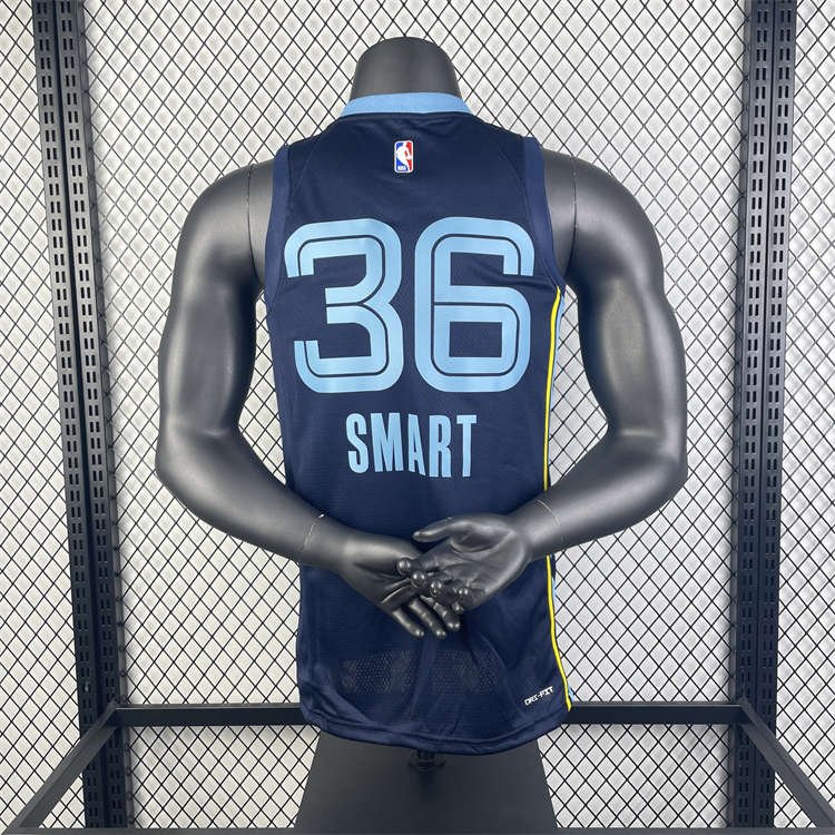 81e417f4 Memphis Grizzlies Ja Morant #12 Navy Hardwood Classics 2022/23 Swingman Jersey - Icon Edition - Image 6