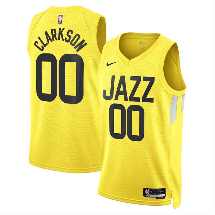 8ede183a56391b836f998722ee4cc17daa675d Utah Jazz Jordan Clarkson #00 Gold 2022/23 Swingman Jersey - Icon Edition - Image 1
